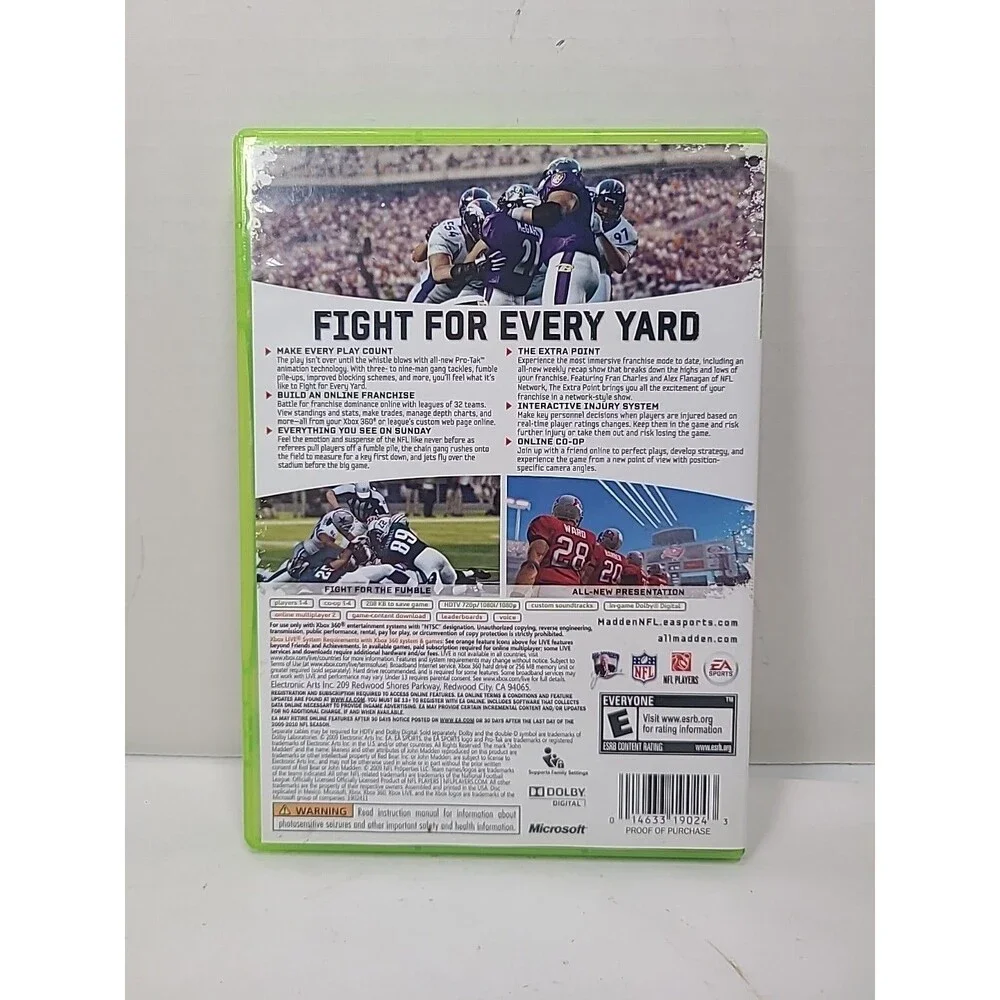 Madden NFL 10 (Microsoft Xbox 360, 2009) CIB